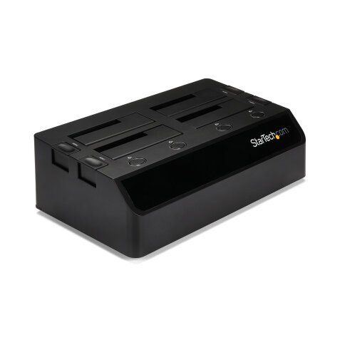 StarTech.com Base de Acoplamiento USB 3.0 de 4 Bahías SATA - Docking Station USB de Discos Duros o SSD SATA III de 2,5/3,5" - de Intercambio en Caliente - Carga Superior