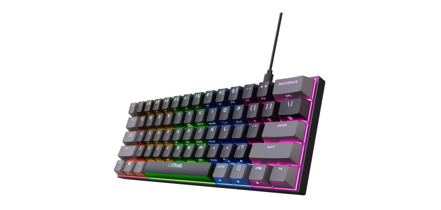 Trust GXT 867 Acira clavier Gaming USB Français Noir, Gris