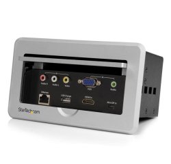StarTech.com Boîtier de connexion pour table de réunion - HDMI / VGA / Mini DP vers sortie HDMI avec port USB à charge rapide