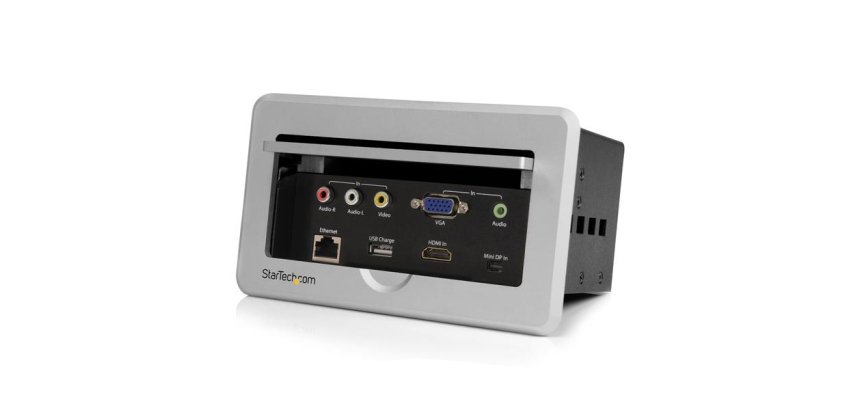 StarTech.com Boîtier de connexion pour table de réunion - HDMI / VGA / Mini DP vers sortie HDMI avec port USB à charge rapide