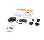 StarTech.com Hub USB 3.0 de Aluminio con Cable - 5Gbps - Concentrador de 3 Puertos USB con Adaptador de Red Ethernet Gigabit