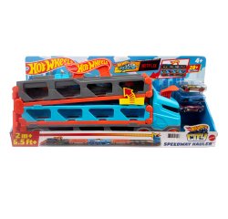 Hot Wheels City Speedway Hauler Carrier with 3 Toy Cars