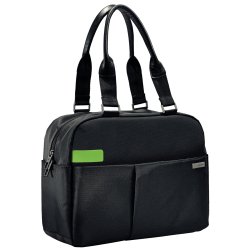 Sacoche shopper leitz smart traveller ordinateur portable 13.3\" polyester cuir 380x290x160mm pochette arrière noir