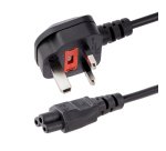 StarTech.com Cable de 1m de Alimentación para Portátiles, Enchufe BS1363 a C5, 2,5A 250V, 18AWG, Cable para Cargador, Cable Hoja de Trébol Mickey Mouse, Adaptador para Reino Unido, UL