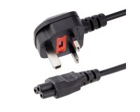 StarTech.com Cable de 1m de Alimentación para Portátiles, Enchufe BS1363 a C5, 2,5A 250V, 18AWG, Cable para Cargador, Cable Hoja de Trébol Mickey Mouse, Adaptador para Reino Unido, UL