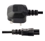StarTech.com Cable de 1m de Alimentación para Portátiles, Enchufe BS1363 a C5, 2,5A 250V, 18AWG, Cable para Cargador, Cable Hoja de Trébol Mickey Mouse, Adaptador para Reino Unido, UL