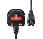 StarTech.com Cable de 1m de Alimentación para Portátiles, Enchufe BS1363 a C5, 2,5A 250V, 18AWG, Cable para Cargador, Cable Hoja de Trébol Mickey Mouse, Adaptador para Reino Unido, UL