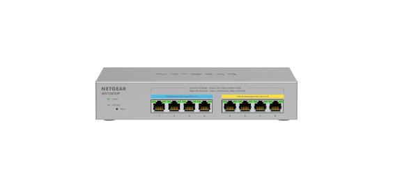 NETGEAR MS108TUP Non-géré L2 2.5G Ethernet (100/1000/2500) Connexion Ethernet, supportant l'alimentation via ce port (PoE) Gris