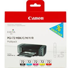 Canon PGI-72 MBK/C/M/Y/R Multipack - 5-pack - yellow, cyan, magenta, red, matte black - original - ink tank