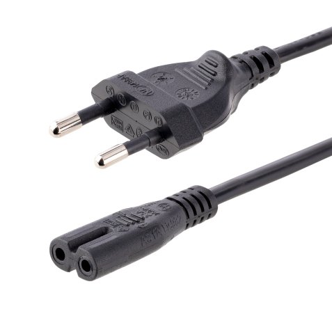 StarTech.com Cable de 1m de Alimentación para Portátiles, Enchufe UE a C7, 2,5A 250V, 18AWG, Cable de Repuesto para Cargador de Portátiles, Cable para Impresoras, Cable para Europa, UL