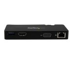 StarTech.com Mini station d’accueil USB 3.0 universelle pour ordinateur portable avec HDMI ou VGA, Gigabit Ethernet, USB 3.0