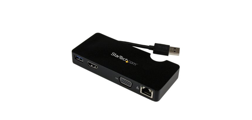 StarTech.com Mini station d’accueil USB 3.0 universelle pour ordinateur portable avec HDMI ou VGA, Gigabit Ethernet, USB 3.0
