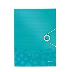 Chemise 3 rabats leitz wow polypropylène fermeture élastique coloris menthe 235x320mm