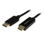 StarTech.com 6.6ft (2m) DisplayPort to HDMI Cable - 4K 30Hz - DisplayPort to HDMI Adapter Cable - DP 1.2 to HDMI Monitor Cable Converter - Latching DP Connector - Passive DP to HDMI Cord