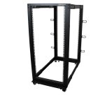 StarTech.com Rack Serveur Mobile 25U 4 Poteaux, Rack Réseau 19" 4 Poteaux avec Roulettes, Rack Roulant avec Profondeur Ajustable pour PC/AV/Données/Informatique - Roulettes, Pieds de nivellement ou Fixation au Sol