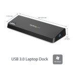 StarTech.com Station d'Accueil USB 3.0 Double Écran avec HDMI et DisplayPort 4K - USB 3.0 vers 4x USB-A, Ethernet, HDMI et DP - Station d'Accueil Universelle USB A pour PC pour Mac/Win
