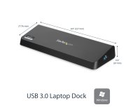 StarTech.com Station d'Accueil USB 3.0 Double Écran avec HDMI et DisplayPort 4K - USB 3.0 vers 4x USB-A, Ethernet, HDMI et DP - Station d'Accueil Universelle USB A pour PC pour Mac/Win