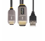 StarTech.com 50ft (15.2m) USB-C to HDMI 2.0 Active Optical Cable (AOC), 4K 60Hz, CL3 Rated, Unidirectional USB Type-C to HDMI Adapter Cable