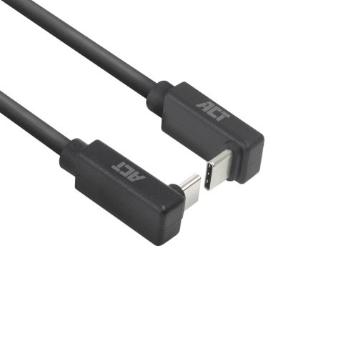 ACT Câble USB 3.0 10 Gbit/s 60 W USB Type-C (coudé vers le haut/bas) vers USB Type-C (coudé vers le haut/bas), 2 mètre