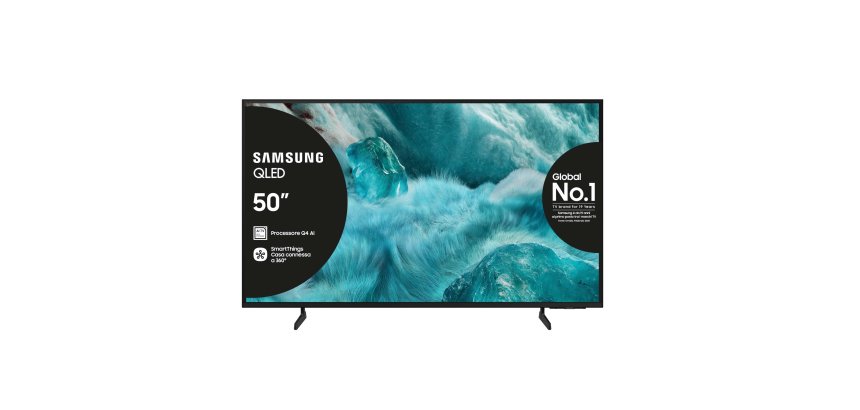 Samsung QLED AI TV 50" QE50Q7FAAUXZT 4K, Processore Q4 AI, 4K Upscaling, Color Booster Pro, OTS Lite, Slim Look Design, Vision AI Smart TV, 2025