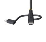 StarTech.com Câble de Charge USB de 1m Robuste, USB vers Lightning/Micro-USB/USB-C, Certifié Apple MFi, Gaine en Aramide, Cordon de Charge USB Universel 3-en-1 pour iPhone/iPad/Android