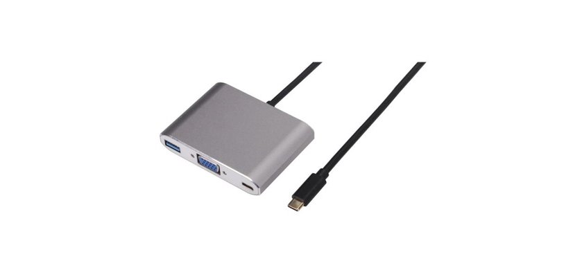 Nilox USB Type-C - VGA/USB Type-C/USB 3.0 M/F USB graphics adapter Silver