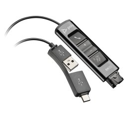 Poly Adaptador negro DA85 USB a QD compatible con TAA