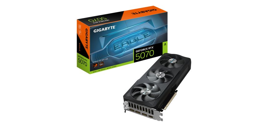 GIGABYTE GeForce RTX 5070 EAGLE OC SFF 12G Scheda Grafica - 12GB GDDR7, 192 bit, PCI-E 5.0, 2587 MHz Core Clock, 3 x DP 2.1b, 1 x HDMI 2.1b, NVIDIA DLSS 4, GV-N5070EAGLE OC-12GD