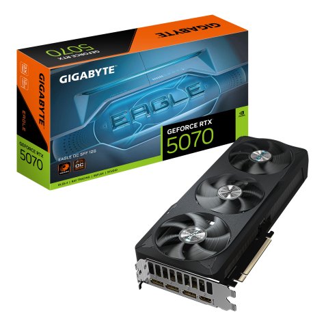 GIGABYTE GeForce RTX 5070 EAGLE OC SFF 12G Graphics Card - 12GB GDDR7, 192bit, PCI-E 5.0, 2587 MHz Core Clock, 3 x DP 2.1a, 1 x HDMI 2.1b, NVIDIA DLSS 4, GV-N5070GAMING OC-12GD