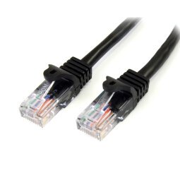 StarTech.com Cable de 1m Negro de Red Fast Ethernet Cat5e RJ45 sin Enganche - Cable Patch Snagless