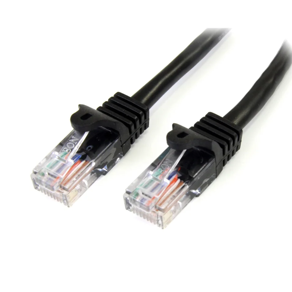 StarTech.com Câble réseau Cat5e UTP sans crochet de 1m - Cordon Ethernet  RJ45 anti-accroc - M/M - Noir sur