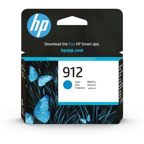 912 Cartouche d'Encre Cyan Authentique (3YL77AE) pour OfficeJet Pro 8010 series / 8020 series