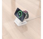 AISENS Cargador Inalambrico USB-C 4 en 1 De 15W Para Movil, Apple Watch, Auriculares Con Estuche De Carga, Blanco