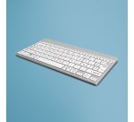 R-Go Tools Clavier ergonomique R-Go Compact Break, clavier compact avec logiciel de pause,AZERTY (FR), Bluetooth, blanc