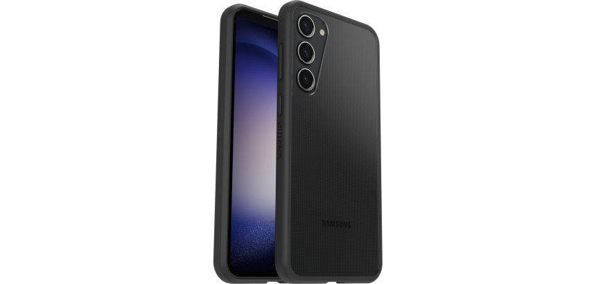 OtterBox React Série Coque pour Galaxy S23+ , Antichoc, anti-chute, ultra-mince, protection fine, testé selon les normes militaires, Antimicrobien, Black Crystal, livré sans emballage
