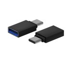 AISENS Mini Adaptador Aluminio USB 3.2 Gen1 3A, Tipo USB-C/M-A/H, Negro