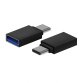 AISENS Mini Adaptador Aluminio USB 3.2 Gen1 3A, Tipo USB-C/M-A/H, Negro