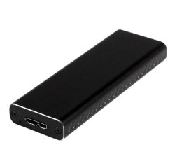 StarTech.com Boîtier Aluminium M.2 SSD vers USB 3.0 (5Gbps) avec UASP - Noir - M.2 NGFF SATA avec Clé B & Clé B+M - Boîtier Externe M.2 Portable - Non Compatible avec NVMe / AHCI