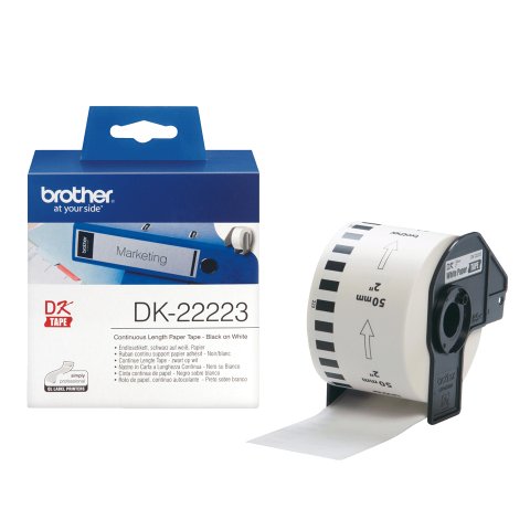Brother DK-22223 Cinta continua de papel térmico blanca 50 mm x 30,48 m