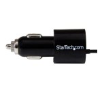 StarTech.com Cargador USB de 2 Puertos para Coche con Cable Micro USB y puerto USB - Negro