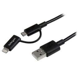 StarTech.com 1m 2-in-1-Ladekabel - USB auf Lightning oder Micro-USB für iPhone / iPad / iPod / Android - Apple MFi-zertifiziert - Multi Phone Charger - USB 2.0