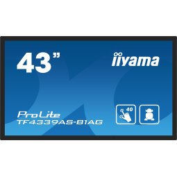 iiyama TF4339AS-B1AG affichage de messages Écran plat de signalisation numérique 108 cm (42.5") LED 500 cd/m² 4K Ultra HD Noir Écran tactile Intégré dans le processeur Android 24/7