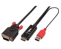 Lindy 41456 câble vidéo et adaptateur 2 m HDMI VGA (D-Sub) Noir
