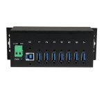 StarTech.com Hub USB 3.0 à 7 ports - 5Gbps - Hub USB-A industriel en métal avec protection ESD et protection contre les surtensions de 350W - Montage sur rail DIN, mural ou sur bureau - Hub d'extension USB conforme TAA