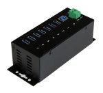 StarTech.com Hub USB 3.0 à 7 ports - 5Gbps - Hub USB-A industriel en métal avec protection ESD et protection contre les surtensions de 350W - Montage sur rail DIN, mural ou sur bureau - Hub d'extension USB conforme TAA