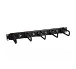 StarTech.com 1U 19" Cable Management Organizer - D Ring Hook Network/Server Rack Cord Manager - Data Center Horizontal Wire Panel with Passthrough Holes w/Mounting HW - EIA/ECA-310-E