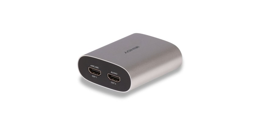 Lindy 38368 convertidor de audio Negro, Plata
