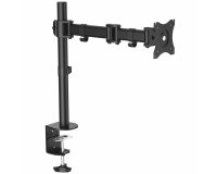 StarTech.com Monitorhalterung für VESA kompatible Bildschirme bis zu 34" und 8 kg - Gelenkige Halterung für einzelnen Monitor - höhenverstellbar mit Tischklemme/Durchführung - Schwarz
