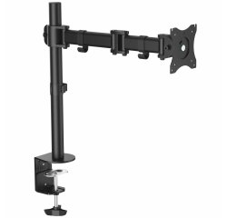StarTech.com Soporte VESA de Sobremesa para 1 Monitor - Base para Pantallas VESA de hasta 34" (8Kg) con Mástil Articulado - Altura Ajustable - de Montaje mediante Abrazadera/ Ojal - Negro