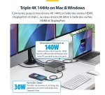 StarTech.com Dock Thunderbolt 5, Double 8K 60Hz, Triple 4K pour Windows, Jusqu'à Double 6K 60Hz pour Mac - Station d'Accueil TB5 et USB4 avec Transfert Max. 120 Gbps, PD 140W, Téléphone 30W, USB 10 Gbps